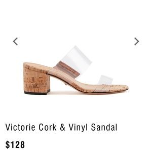 SCHUTZ Victorie Cork & Vinyl Block Heel Sandal